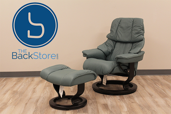 Stressless Reno AquaGreen Leather Recliner Chair by Ekornes