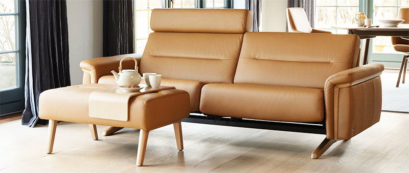 Stressless Stella Sofa with Wood Accent Arms