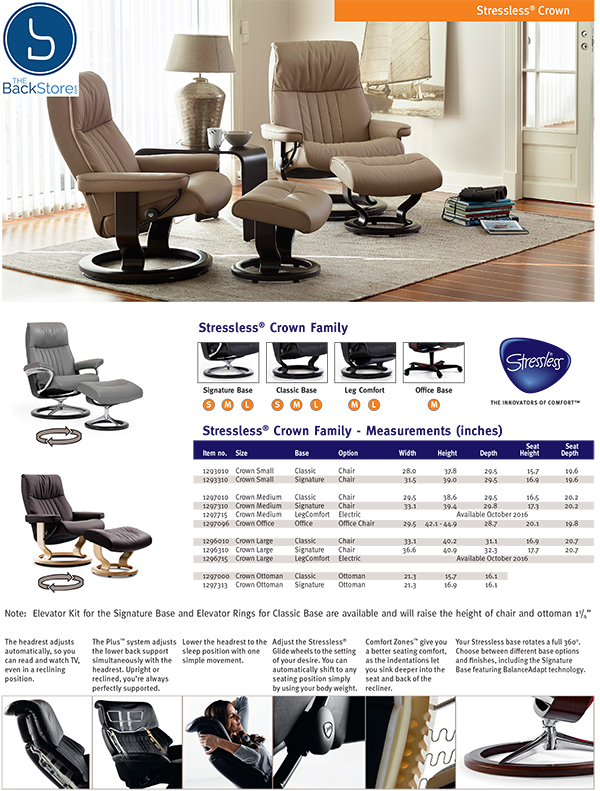 Stressless Crown Recliner Chair and Ottoman by Ekornes