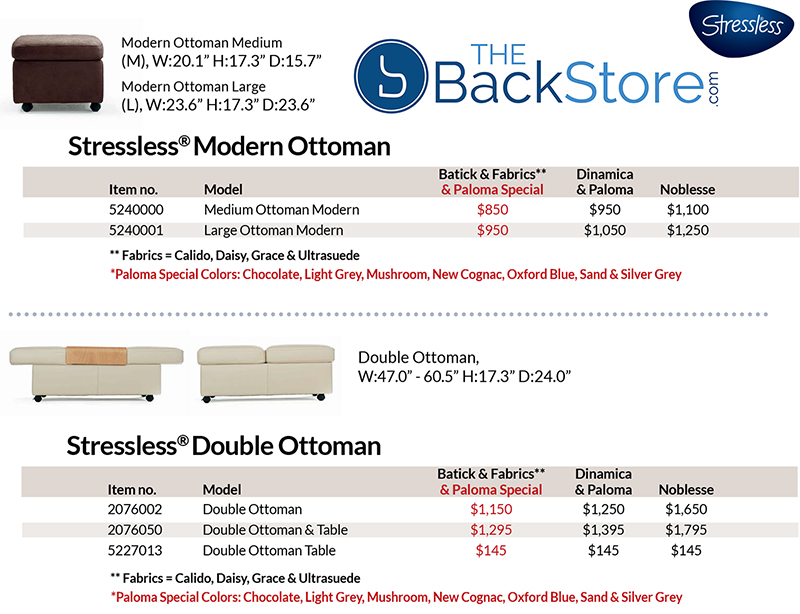 Stressless Leather Modern and Double Ottoman Sale