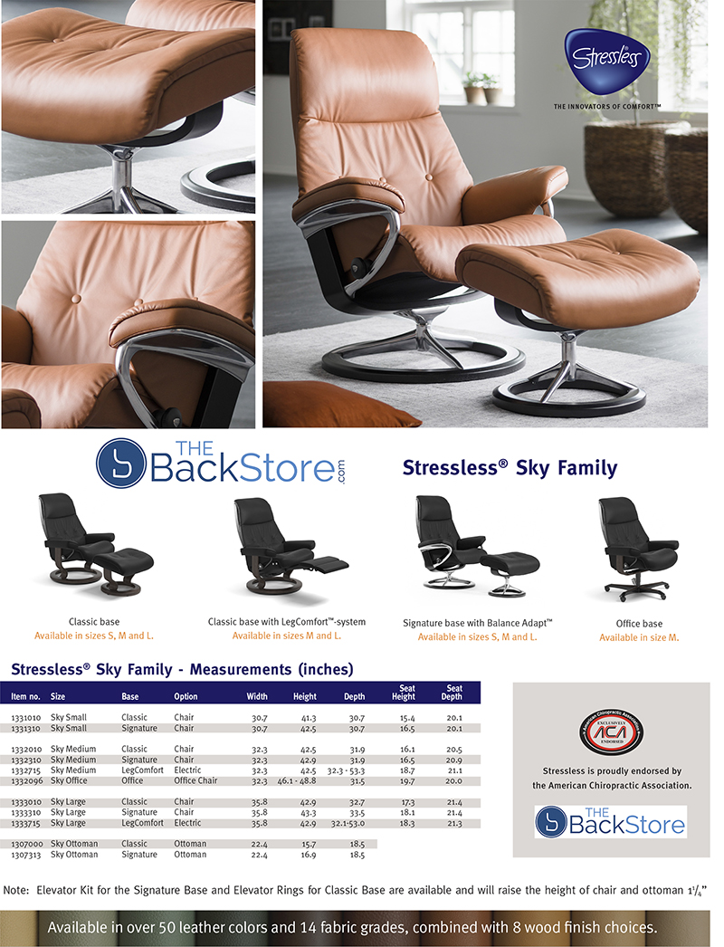 Stressless Sky Recliner Chair and Ottoman by Ekornes