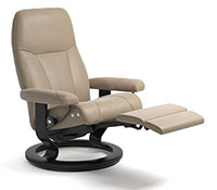 Stressless Consul LegComfort Power Extending Footrest with Classic Wood Base