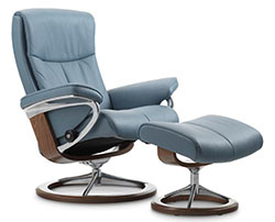 Stressless Peace Signature Base Chair Recliner and Ottoman