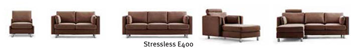 Stressless E400 Leather Sofa, LoveSeat and Longseat by Ekornes