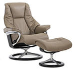 Stressless Live Signature Base Recliner Chair and Ottoman by Ekornes