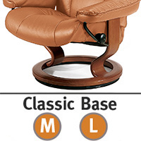 Stressless Admiral Classic Hourglass Wood Base Recliner and Ottoman