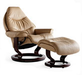 Stressless Voyager Ergonomic Recliner and Ottoman by Ekornes