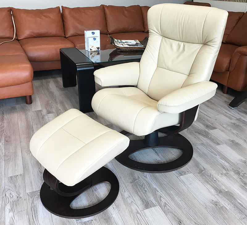 Fjords Manjana DR Frame Leather Recliner Chair and Ottoman