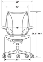 HumanScale Freedom Chair Front Dimesnions 