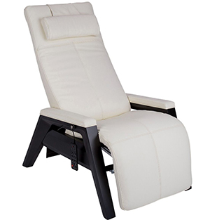 Human Touch Gravis ZG Massage Chair Zero Gravity Recliner Bone Leather with Black Wood