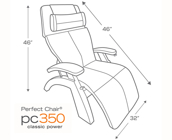 Human Touch PC-350 Classic Power Perfect Chair Zero Gravity Recliner Dimensions
