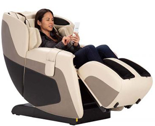 Cream Color Human Touch Sana Massage Chair Zero Gravity Recliner
