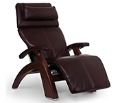 Burgundy Premium Leather with Chestnut Wood Base Series 2 Classic Human Touch PC-420 PC-600 PC-610 Perfect Chair Recliner by Human Touch