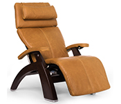 Sycamore Premium Leather with Dark Walnut Wood Base Series 2 Classic Human Touch PC-420 PC-600 PC-610 Perfect Chair Recliner by Human Touch