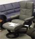 Stressless Oxford Large Recliner Chair and Ottoman in Paloma Graphite by Ekornes