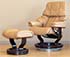 Stressless Reno Paloma Taupe Leather Recliner Chair and Ottoman