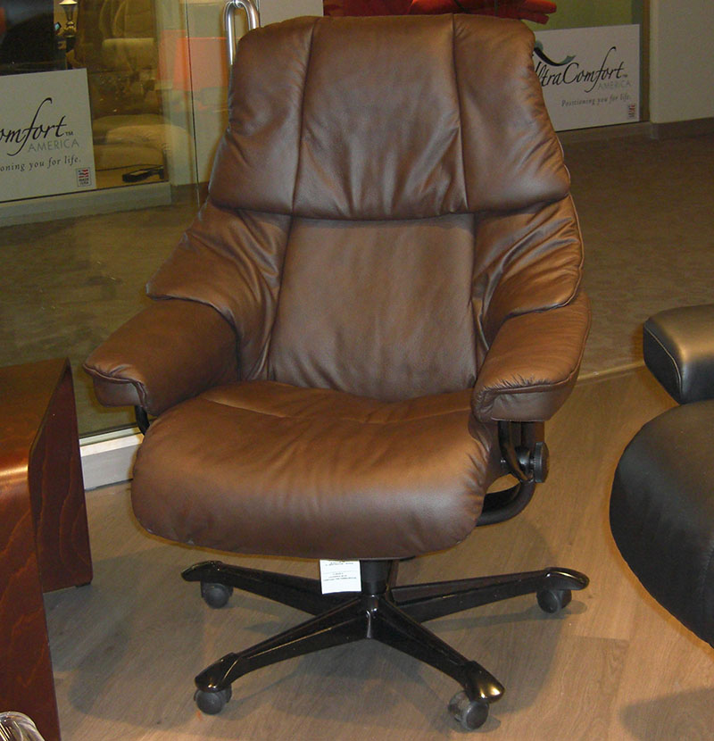 Stressless Paloma Chocolate 09434 Leather Reno Office Chair