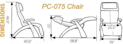 Human Touch Series 1 Classic PC-075 Silhouette Power Perfect Chair Dimensions