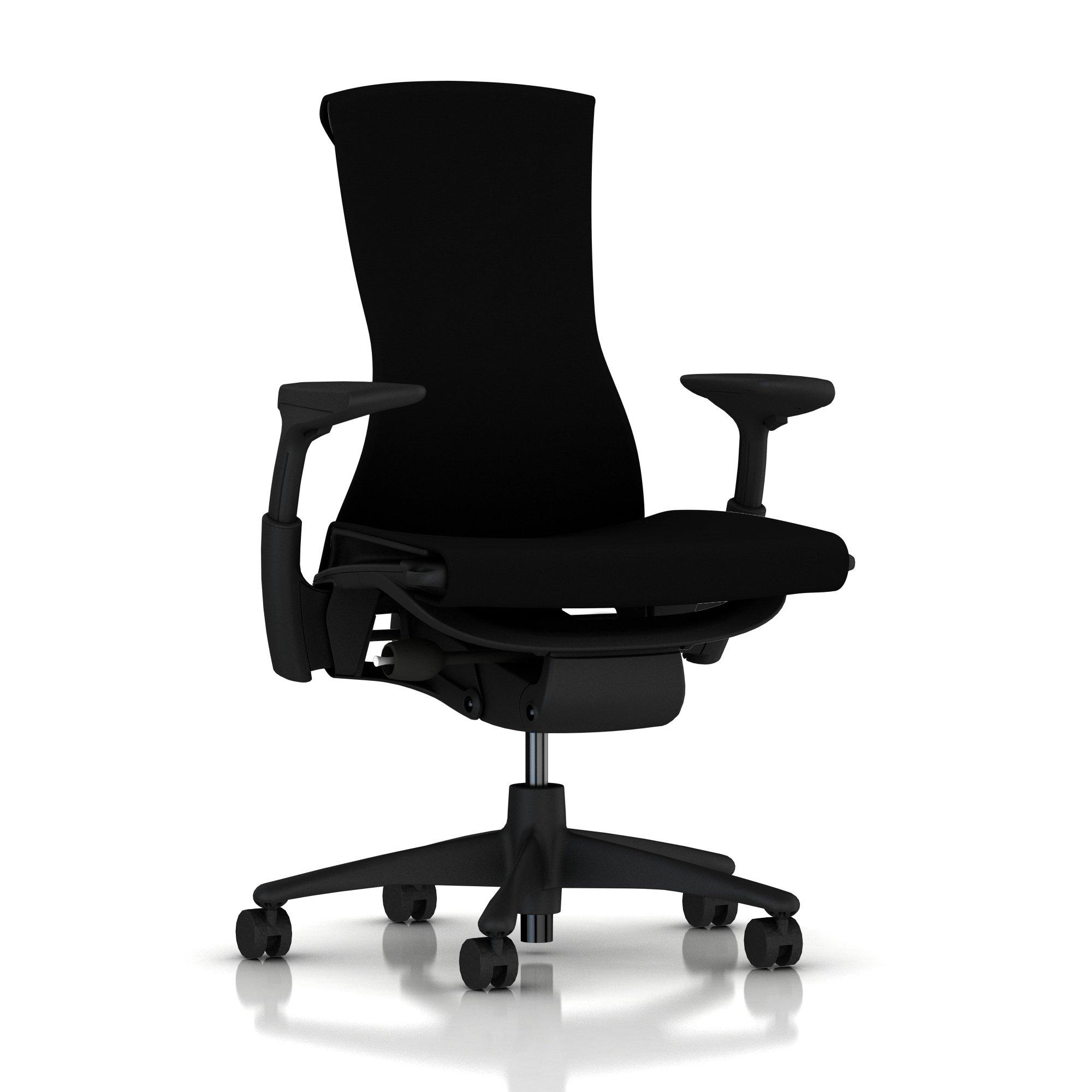 Herman Miller Embody Chair Black Rhythm with Graphite Frame and Graphite Base. Embody Home Office Desk Chair by Herman Miller.