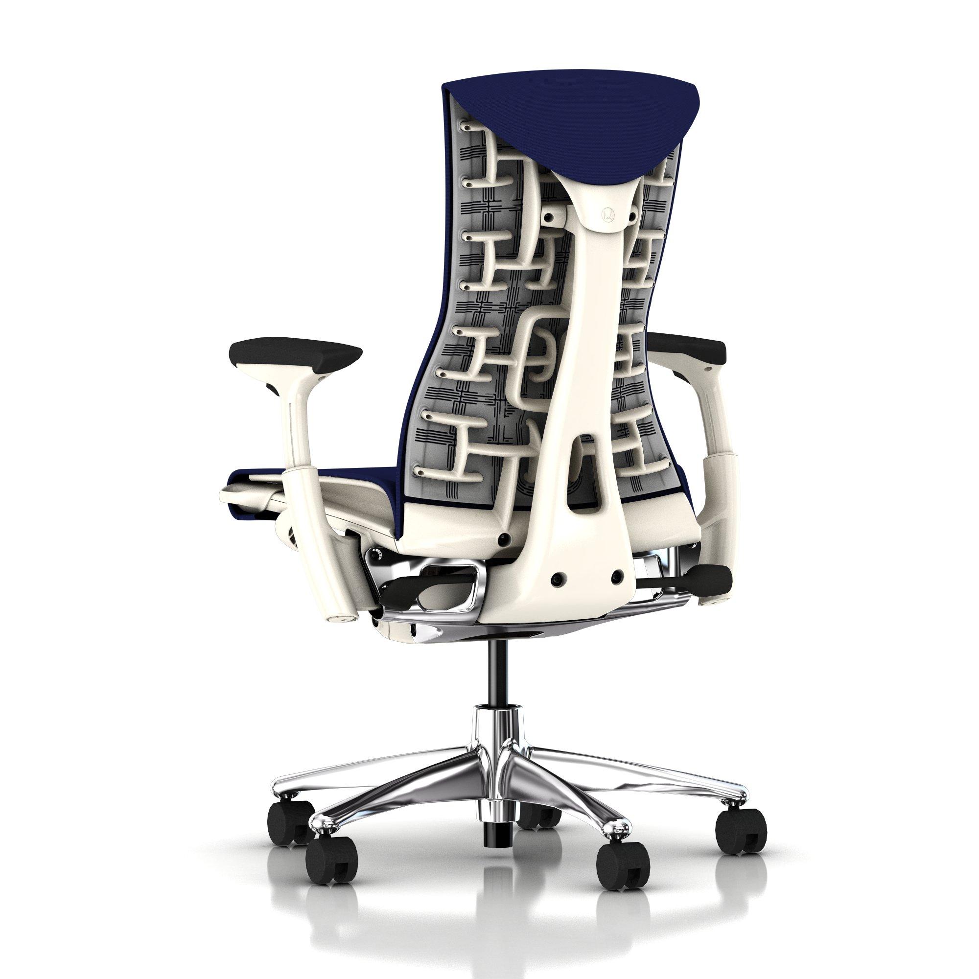 Herman Miller Embody Chair Twilight Blue Rhythm With White Frame