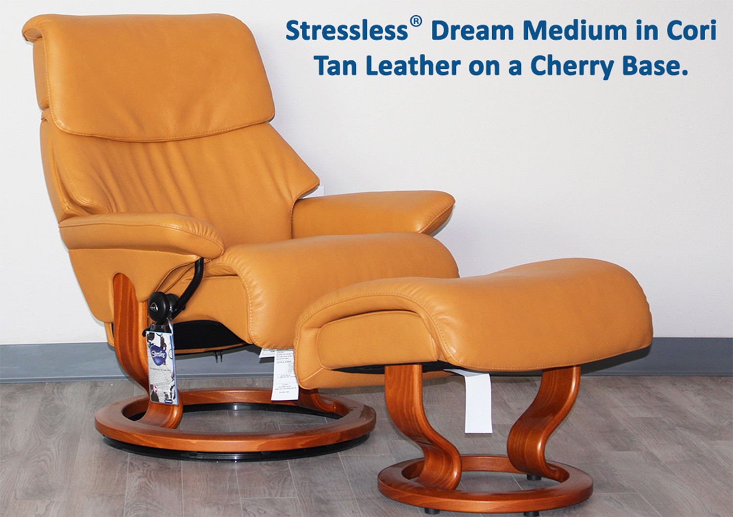 Stressless Medium Cori Recliners Cori Ekornes Medium Dream Leather - Chairs Stressless by Tan Leather Tan Dream