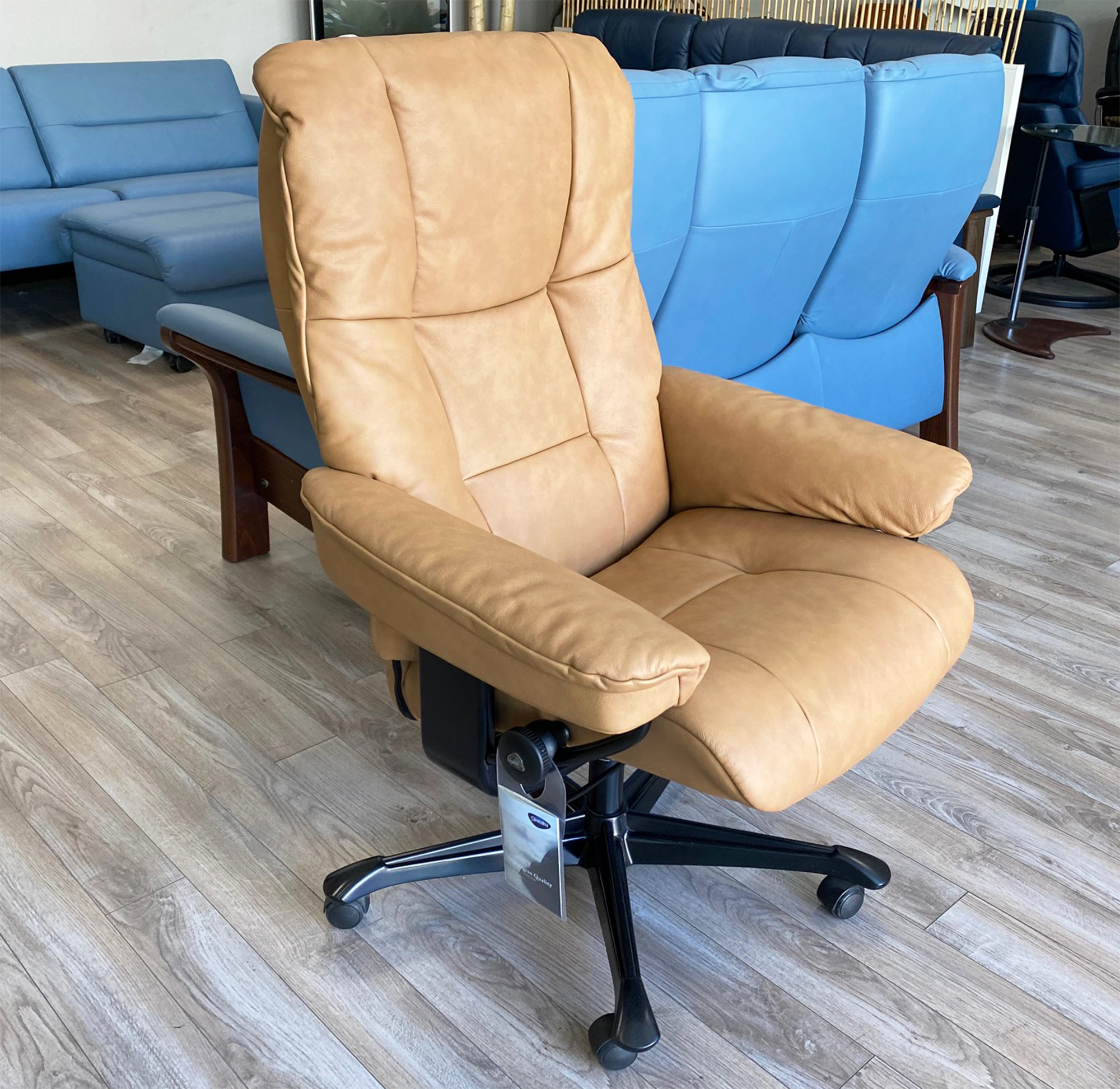 Stressless Mayfair Executive Office Desk Chair in Paloma Taupe Leather by Ekornes