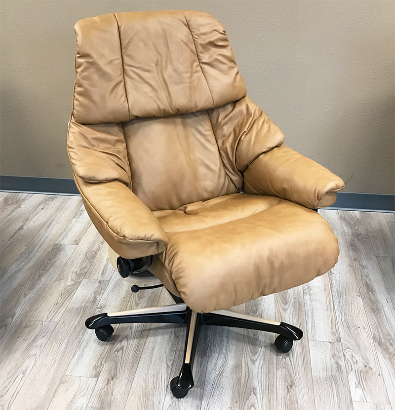 Stressless Reno Office Desk Chair in Paloma Taupe Leather