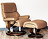 Stressless City High Back Snow White Leather Recliner and Ottoman in Paloma Leather by Ekornes