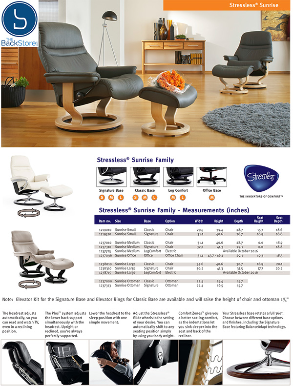 Stressless Sunrise Power LegComfort Classic Base Recliner Chair