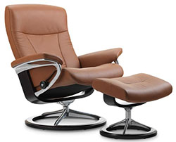 Stressless President Signature Base Chair Recliner and Ottoman
