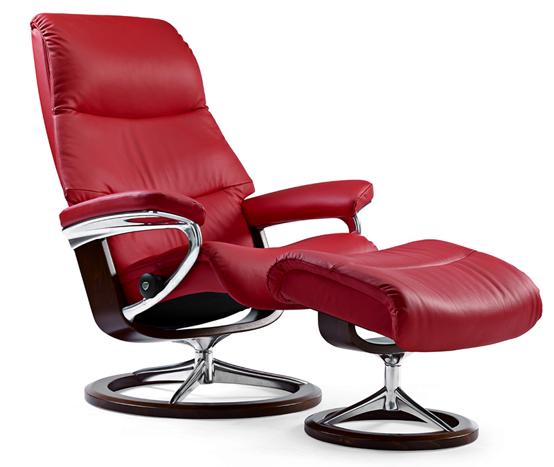 Ekornes Stressless View Recliners, Stressless Red Leather Sofa