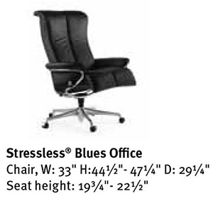 Stressless Blues Office Desk Chair Dimensions
