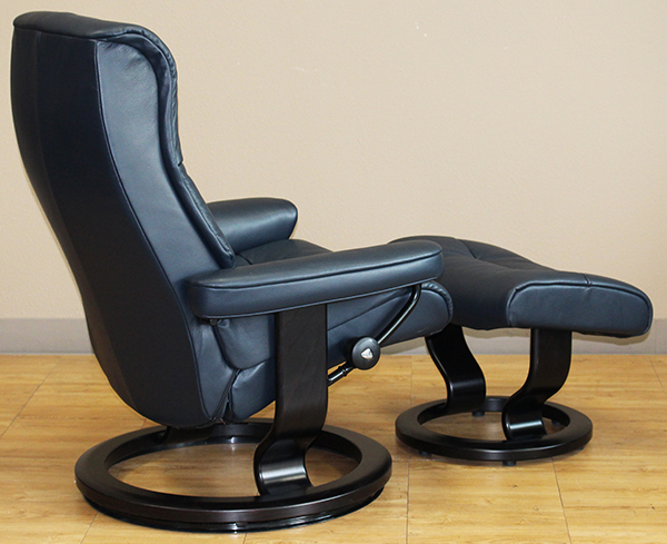 Stressless Cori Blue Crown Leather Recliner Chair by Ekornes