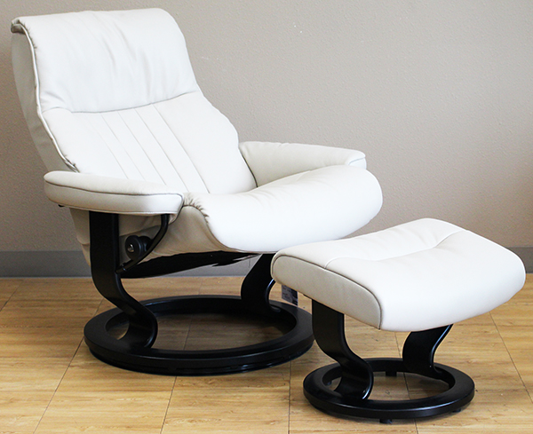 Stressless Cori Vanilla Crown Leather Recliner Chair by Ekornes