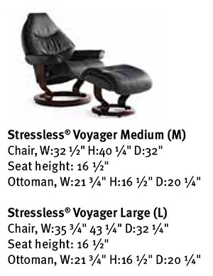 Stressless Voyager Family Recliner Chair Dimensions from Ekornes