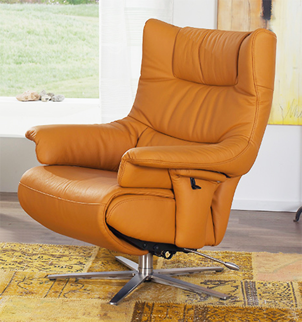 Himolla Harmony Saffran Leather ZeroStress Integrated Recliner Chair