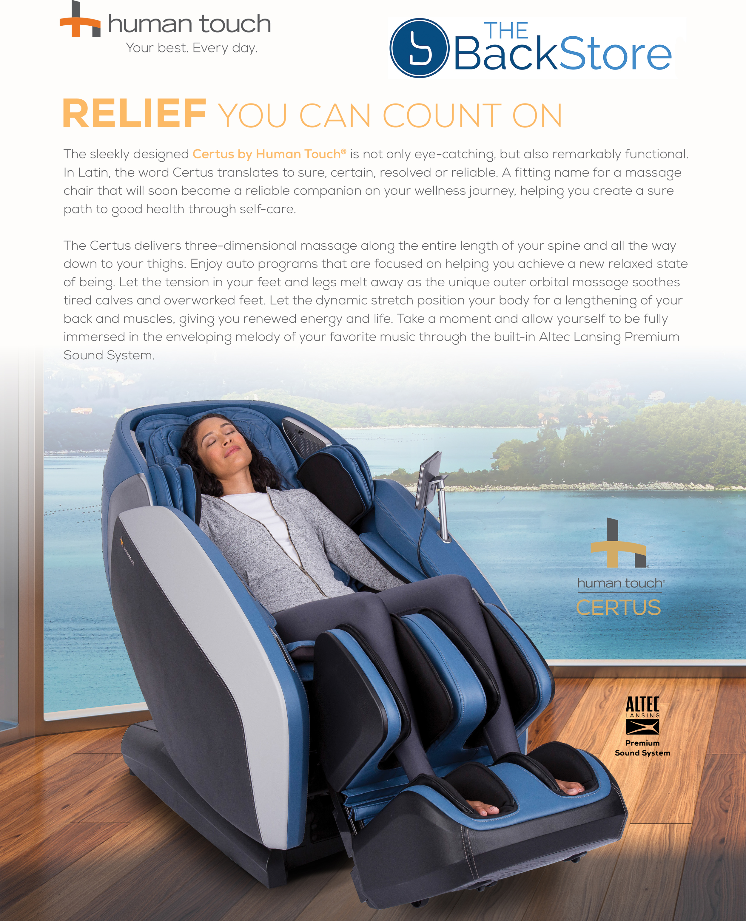 Human Touch Certus Zero Gravity Massage Chair Recliner Features