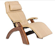 Sand Leather with Walnut Wood Base Series 2 Classic Human Touch PC-420 PC-600 PC-610 Perfect Chair Recliner by Human Touch