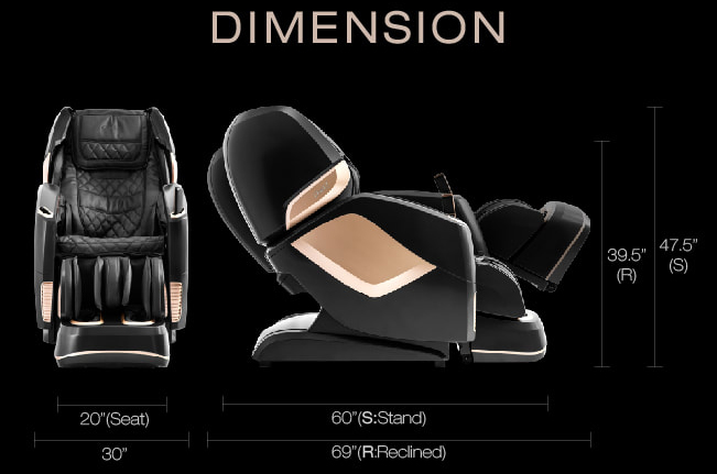 Osaki OS-PRO Maestro 4D Zero Gravity Massage Chair Recliner Dimensions