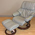Stressless Tampa Small Reno Royalin Mole Leather Recliner Chair and Ottoman