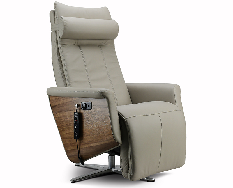 Svago Swivel SV-500 Leather Zero Anti Gravity Recliner Chair in Taupe Premium Leather