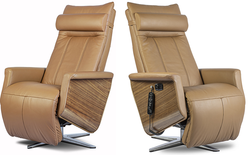 Toffee Leather Svago Swivel SV-500 Leather Zero Anti Gravity Recliner Chair