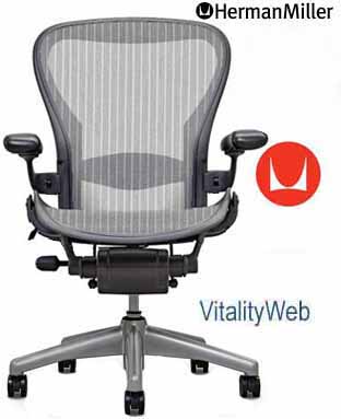 Herman Miller Aeron Chair Titanium Smoke Frame Zinc Mesh Lumbar Medium 