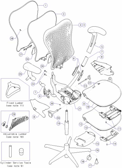 Herman Miller Mirra 1 Arm Slide Insert Genuine Herman Miller Parts. 