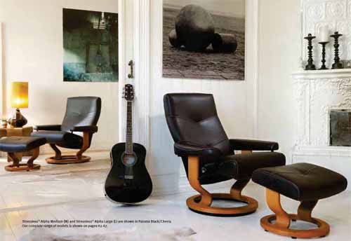 Stressless Alpha Recliner Chair by Ekornes Alpha Ergonomic Recliner