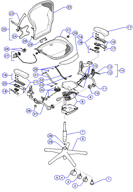 Herman Miller Aeron Chair New Front Limit Cam Tilt Forward Genuine Aeron Parts 